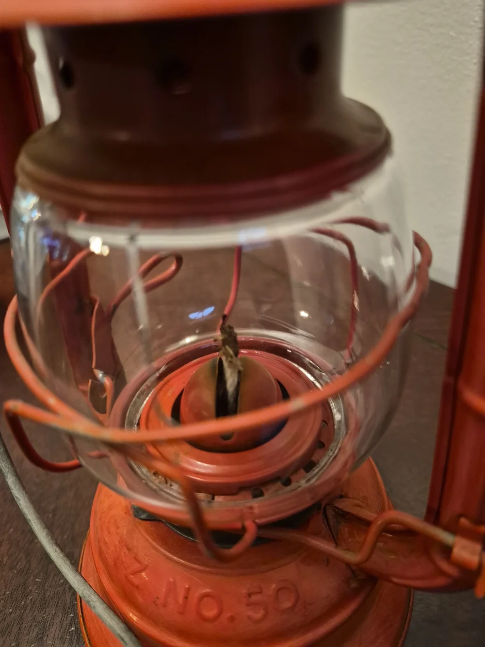Classic Dietz Red 50 and Black 76 Metal Hurricane Lantern Pair